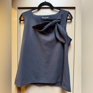 Banana Republic Black Sleeveless Bow Neck Blouse